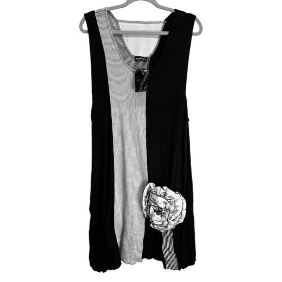 Lee Andersen NWT Grunge Rose Jumper Dress Black Grey Lagenlook Women's Medium - Picture 1 of 8